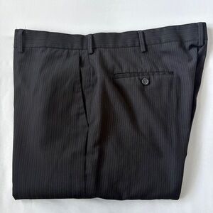 Perry Ellis Men’s Pin Striped Dress Pants Black With Gray Pinstripes Size 38x32*